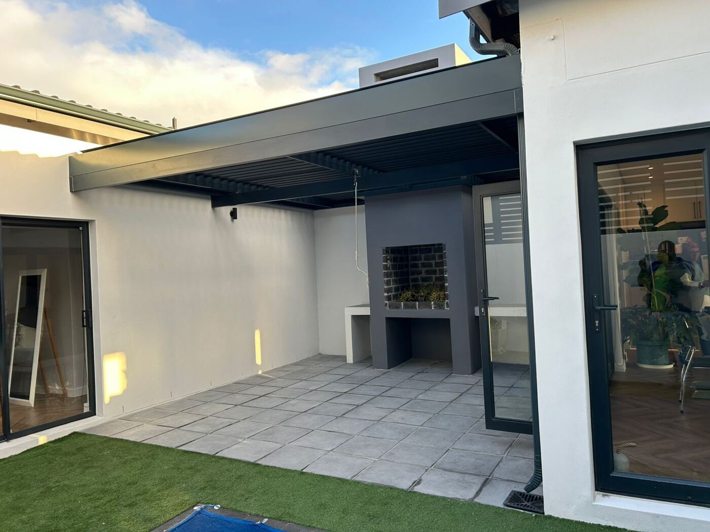 Charcoal Louvre Awning, Noordhoek — view 1.