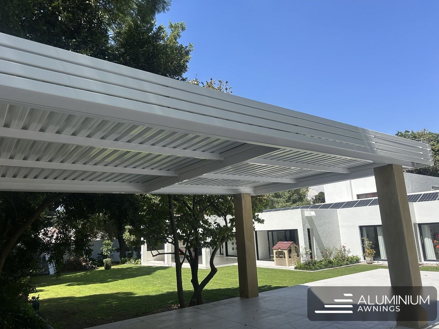 Aluminium fixed awning installation, Cape Town