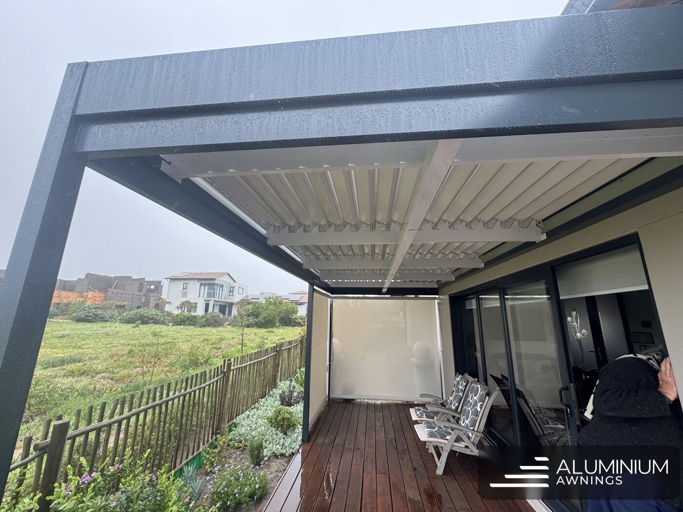 Aluminium louvre roof engineered for Cape Town conditions